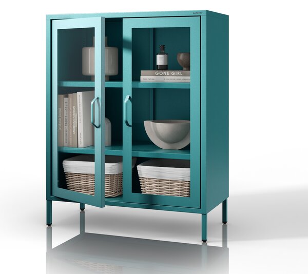 Vitrína GINA, 800 x 1015 x 400 mm, Modern: morská farba