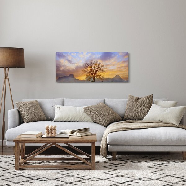 Obraz - Krajina so slnečnicami (120x50 cm)