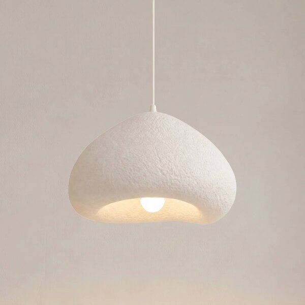 Opviq Závesné svietidlo Lora, biele, 40 x 38 cm, sklolaminát, E27, Biela / opálová, Obývacia izba / jedáleň, Plast, Moderný, Závesné svietidlo