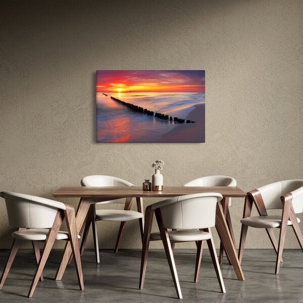 Obraz - Západ slnka, Baltské more, Poľsko (90x60 cm)