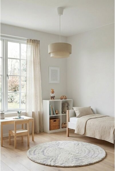 Brilagi-LED Závesný luster na lanku BOHO BOBO 1xE27/60W/230V, priemer 40 cm, s bodkami, béžová/krémová