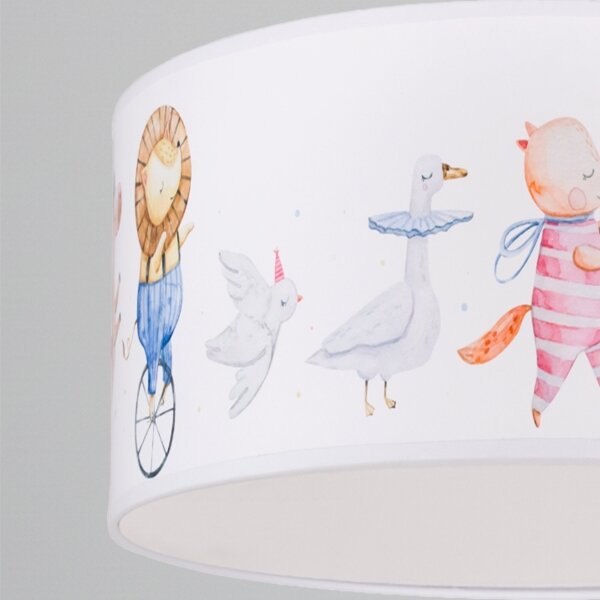 Brilagi - LED detský luster na lanku BOBO 1xE27/60W/230V pr. 35 cm biela/zvieratká