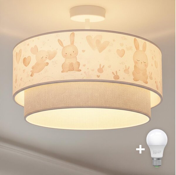 Brilagi-LED Detský prisadený luster BOBO 1xE27/60W/230V pr. 40 cm krémová/šedá/kráľovská