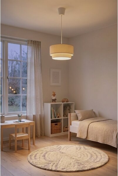 Brilagi-LED Závesný luster na lanku BOHO BOBO 1xE27/60W/230V, priemer 40 cm, s bodkami, béžová/krémová