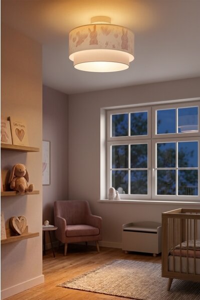 Brilagi-LED Detský prisadený luster BOBO 1xE27/60W/230V pr. 40 cm krémová/šedá/kráľovská