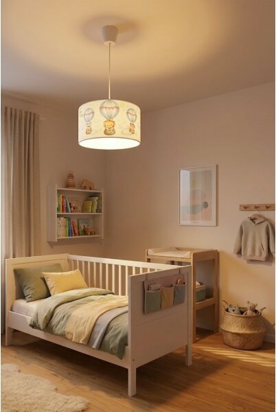 Brilagi - LED detský luster na lanku BOBO 1xE27/60W/230V pr. 35 cm biela/so zvieratkami