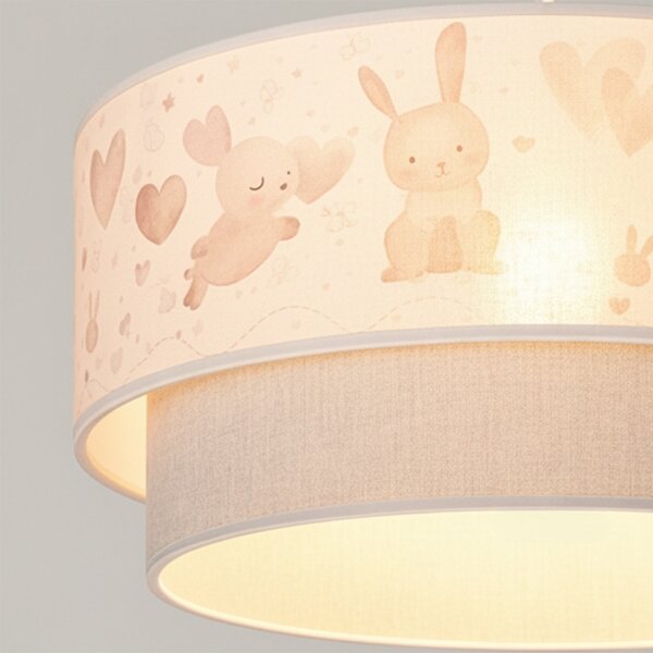 Brilagi- LED detský luster na lanku BOBO 1xE27/60W/230V pr.40 cm krémová/sivá/kráľovská modrá