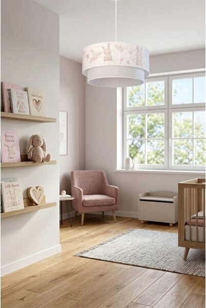 Brilagi- LED detský luster na lanku BOBO 1xE27/60W/230V pr.40 cm krémová/sivá/kráľovská modrá
