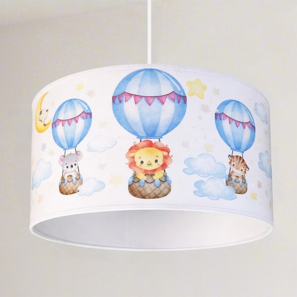 Brilagi - LED detský luster na lanku BOBO 1xE27/60W/230V pr. 35 cm biela/so zvieratkami