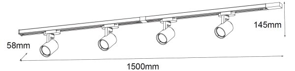 Brilagi - Bodové svietidlo v lištovom systéme HUSKY 4xGU10/10W/230V biele