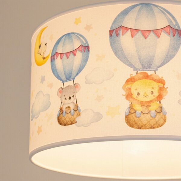 Brilagi - LED detský luster na lanku BOBO 1xE27/60W/230V pr. 35 cm biela/so zvieratkami