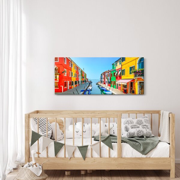 Obraz - Ostrov Burano, Benátky, Taliansko (120x50 cm)