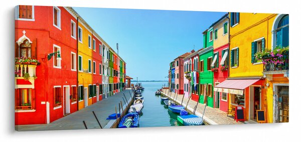 Obraz - Ostrov Burano, Benátky, Taliansko (120x50 cm)