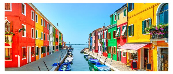 Obraz - Ostrov Burano, Benátky, Taliansko (120x50 cm)