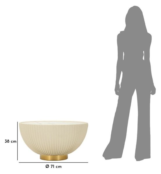 Dizajnový konferenčný stolík Calixtus 71 cm krémový
