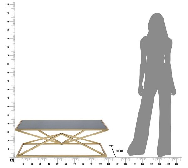 Dizajnový konferenčný stolík Malinda 110 cm čierny / zlatý