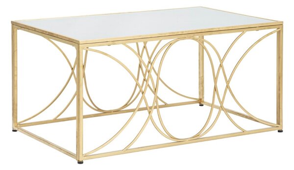 Dizajnový konferenčný stolík Parsons 90 cm strieborný / zlatý