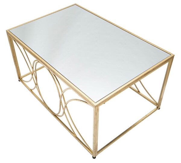 Dizajnový konferenčný stolík Parsons 90 cm strieborný / zlatý