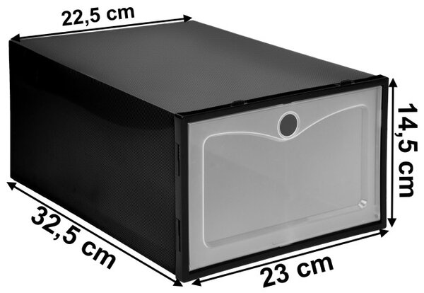 Úložné boxy na topánky OSLO čierne (10 ks)