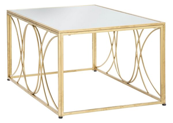 Dizajnový konferenčný stolík Parsons 90 cm strieborný / zlatý