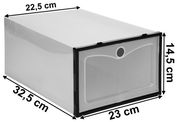 Úložné boxy na topánky OSLO sivé (10 ks)