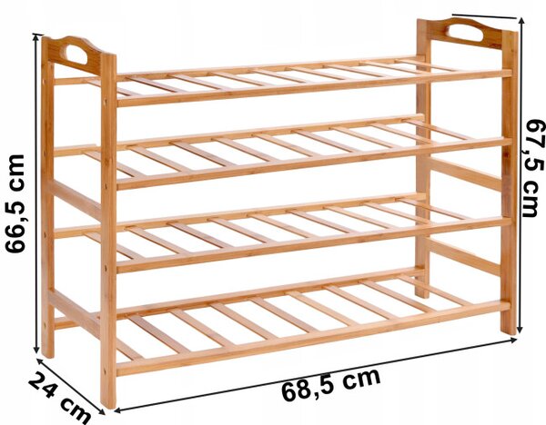 Botník NERIA 4 úrovne, bambusový