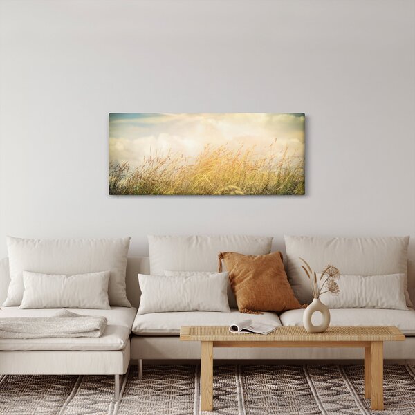 Obraz - Pole na jeseň (120x50 cm)