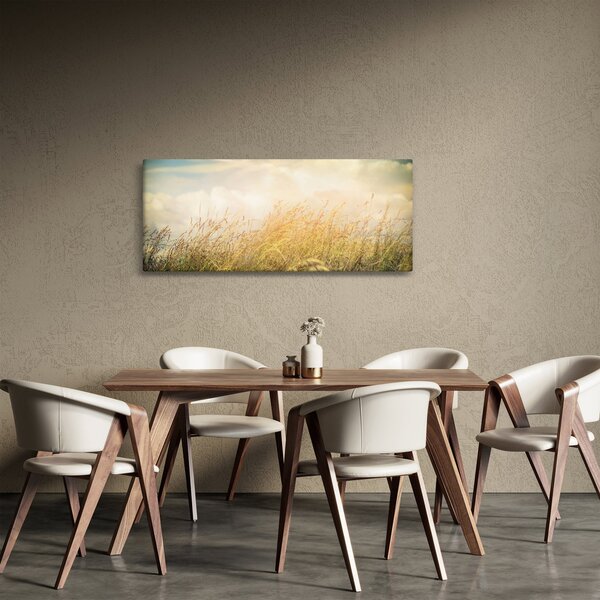 Obraz - Pole na jeseň (120x50 cm)