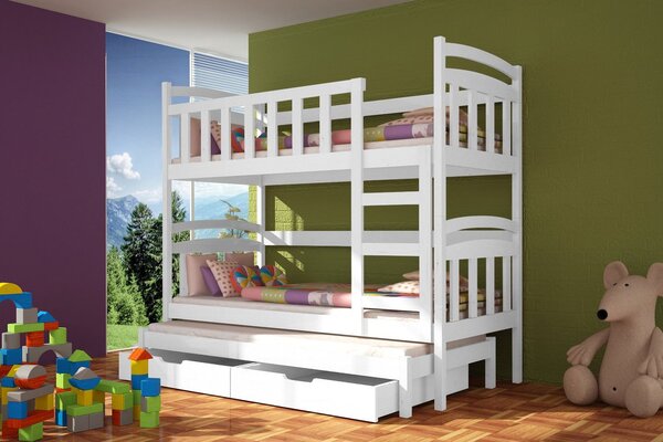 Detská posteľ s úložným priestorom ARANKA - 75x180, biela