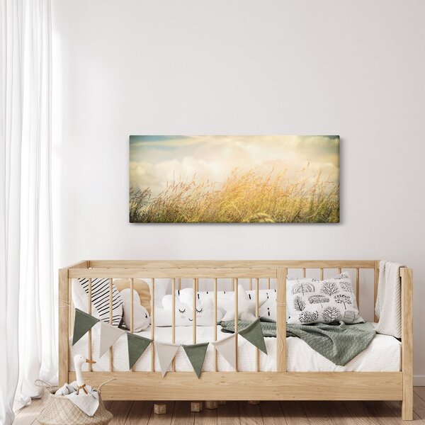 Obraz - Pole na jeseň (120x50 cm)