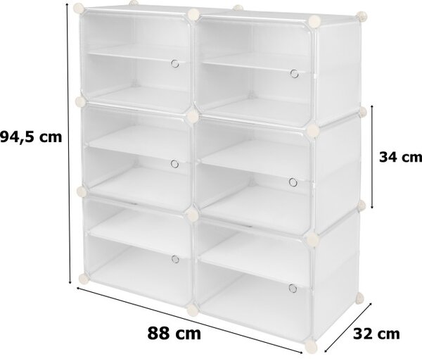 Úložné boxy na topánky PETRA biele