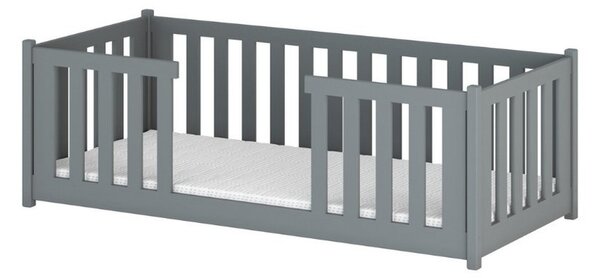 Detská posteľ so zábranami NORENE - 80x200, šedá
