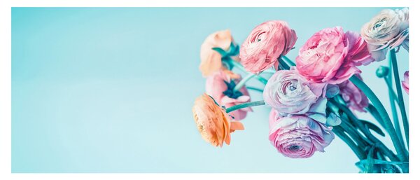 Obraz - Kvety vo váze (120x50 cm)