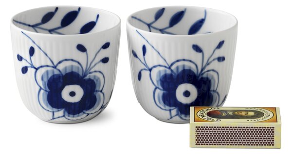 Porcelánový svietnik / hrnček Blue Fluted Mega 165 ml – set 2 ks