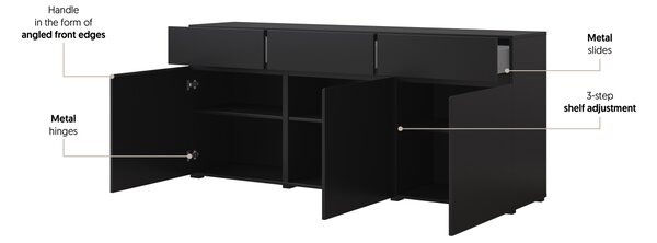 PROFI obývacia stena CROSS čierny onyx
