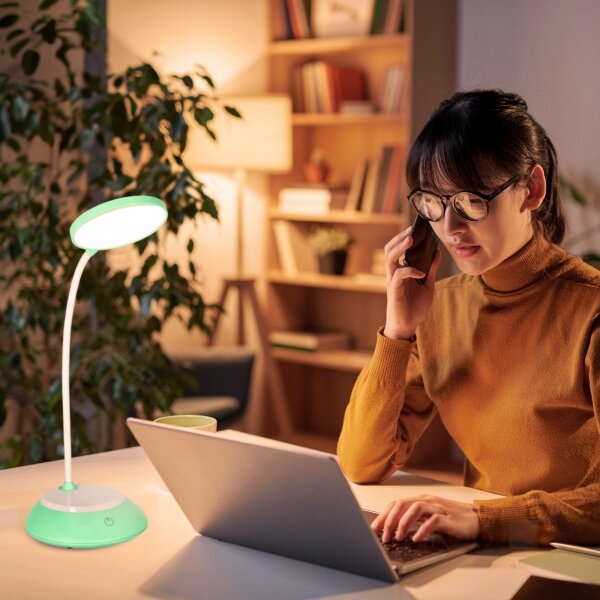 LED Stmievateľná nabíjacia stolná lampa VISUA LED/5W/5V 3000-5000K tyrkysová