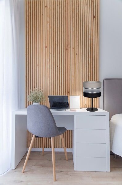 Stolná lampa CORAL 1xE27/60W/230V čierna/šedá