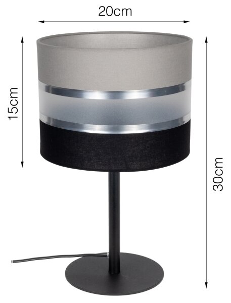 Stolná lampa CORAL 1xE27/60W/230V čierna/šedá