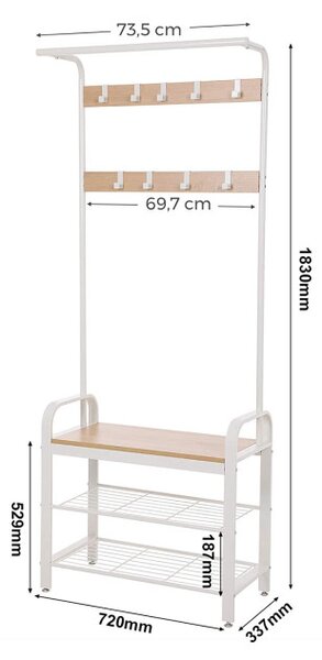 Vešiakový stojan s botníkom HSR40W