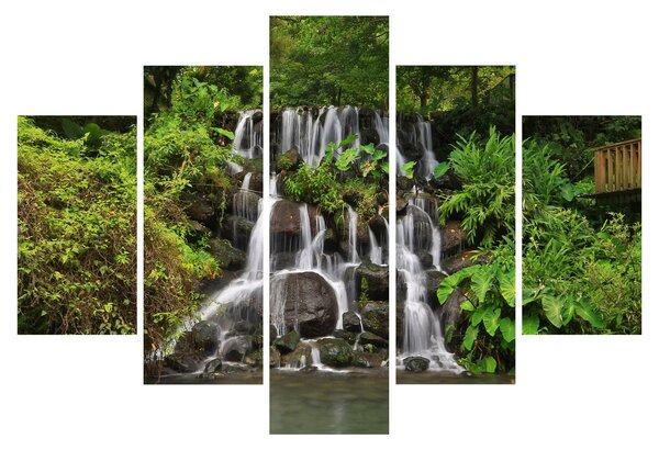Obraz vodopádov v tropickom lese (150x105 cm)
