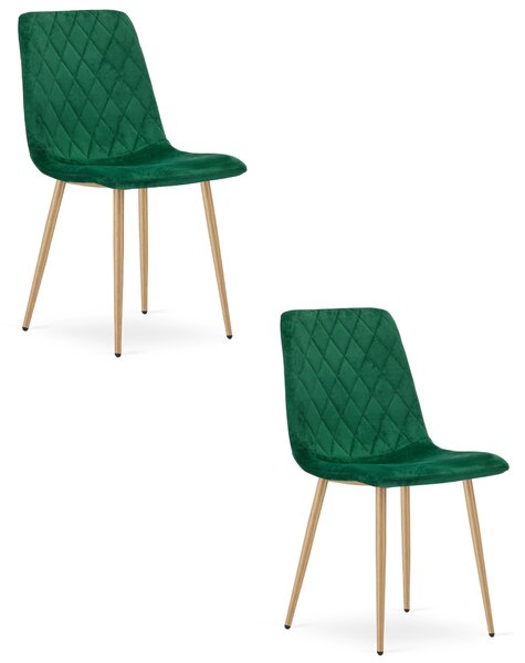 Set 2 kresiel TURIN - tmavozelený zamat