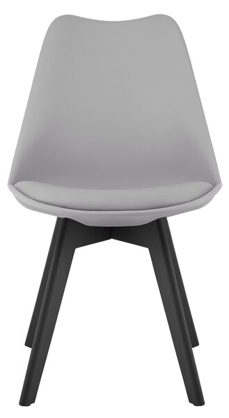 Set 4 stoličiek MARK sivé / čierne nohy