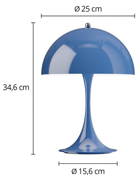 Louis Poulsen Akumulátorová lampa Panthella PORTABLE 250 indigovo modrá, Modrá, Obývacia izba / jedáleň, Plast, Moderný, Stolová lampa