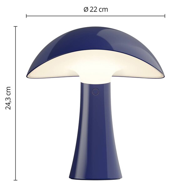 Louis Poulsen LED stolná lampa Rumee 220, modrá, IP44, Modrá, Obývacia izba / jedáleň, Plast, Škandinávsky, Stojacie svietidlo