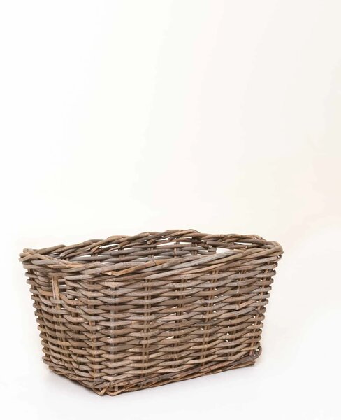 Dekoračný úložný kôš CESTA, ratan, dĺžka 44 cm, natur