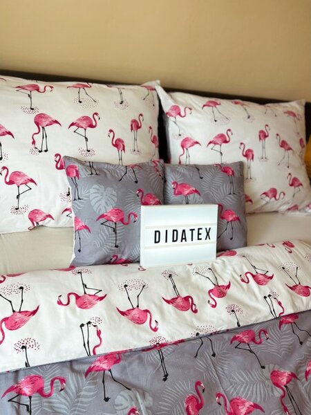 Didatex Flamingo obojstranné bavlnené obliečky DeLuxe Obsah balenia: Štandardný rozmer 1x 140x200 + 1x 70x90