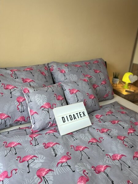 Didatex Flamingo obojstranné bavlnené obliečky DeLuxe Obsah balenia: Štandardný rozmer 1x 140x200 + 1x 70x90