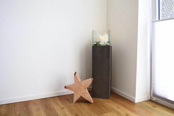 Dekoračný stĺp/svietnik CANDELA, vláknocement, výška 100 cm, antracit - vzhľad betónu