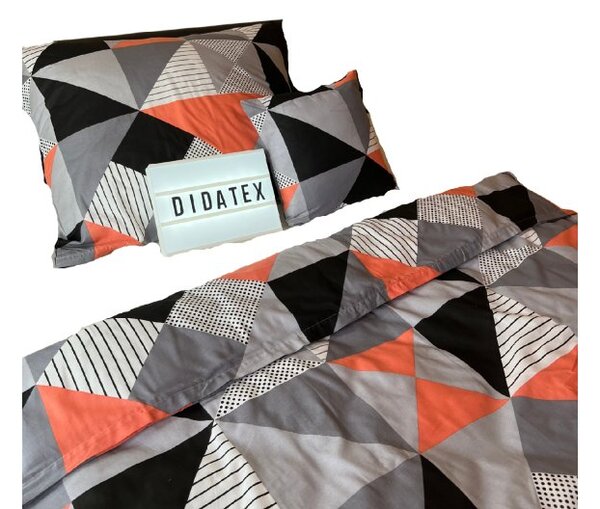 Didatex Geo oranžové bavlnené obliečky DeLuxe Rozmer obliečok: 140x200 cm, Obsah balenia: Set Balenie
