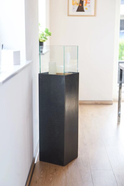 Dekoračný stĺp/svietnik CANDELA, vláknocement, výška 100 cm, antracit - vzhľad betónu